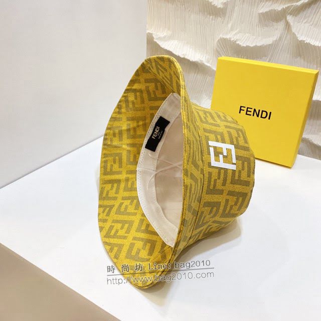 Fendi男女同款帽子 芬迪2021新款簡約印花漁夫帽遮陽帽  mm1205